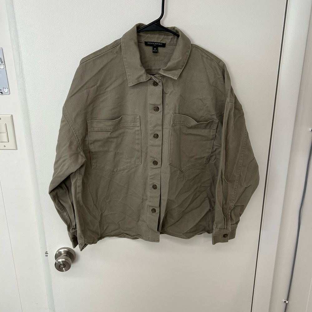 Banana Republic Green Lightweight Shirt Jacket